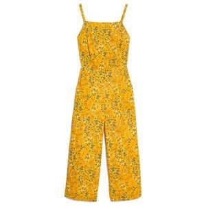 Old Navy Yellow Floral Culotte Jumpsuit